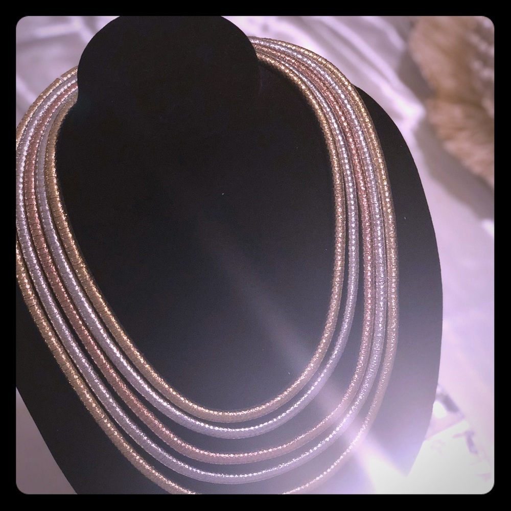 3 Toned Necklace: silver, gold and rose gold